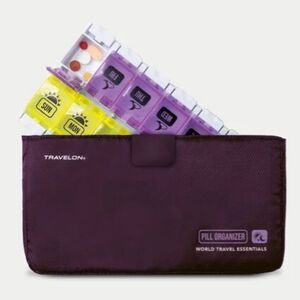 Travelon World Travel Essential 7-Day AM/PM Push Button Pill Case